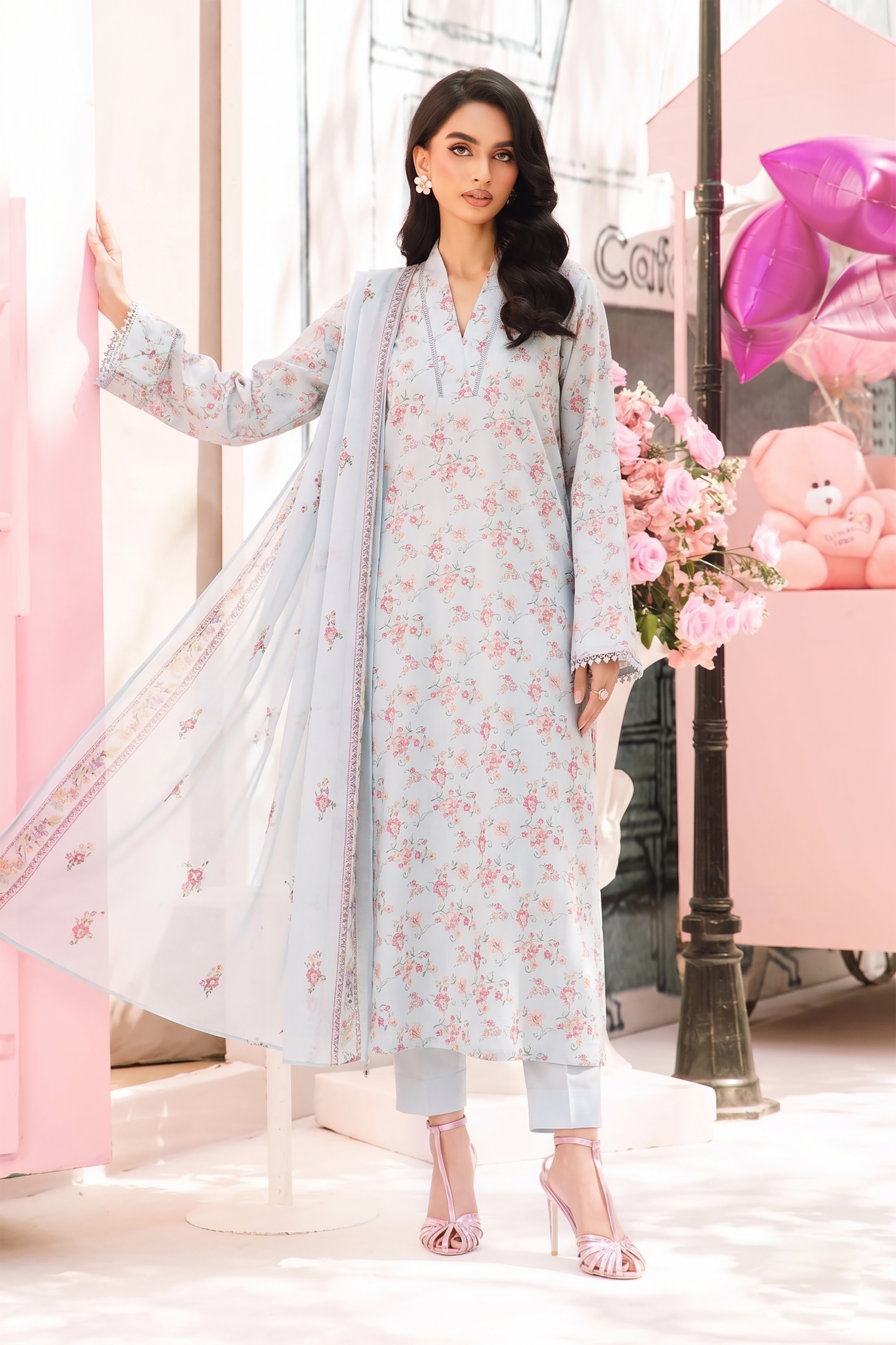 Aabroo Pret – Dyed Lawn Embroidered 3 Piece Unstitched Suit