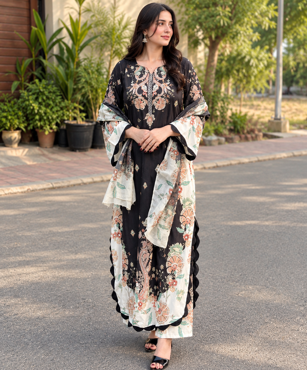 Printed 3PC Stitched Suit