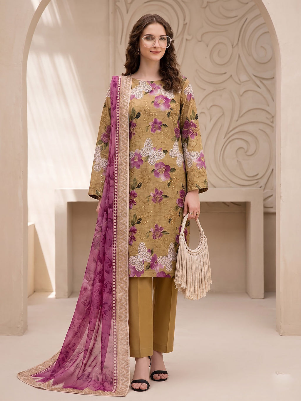 Aabroo Pret – 3 Piece Embroidered Lawn Suit