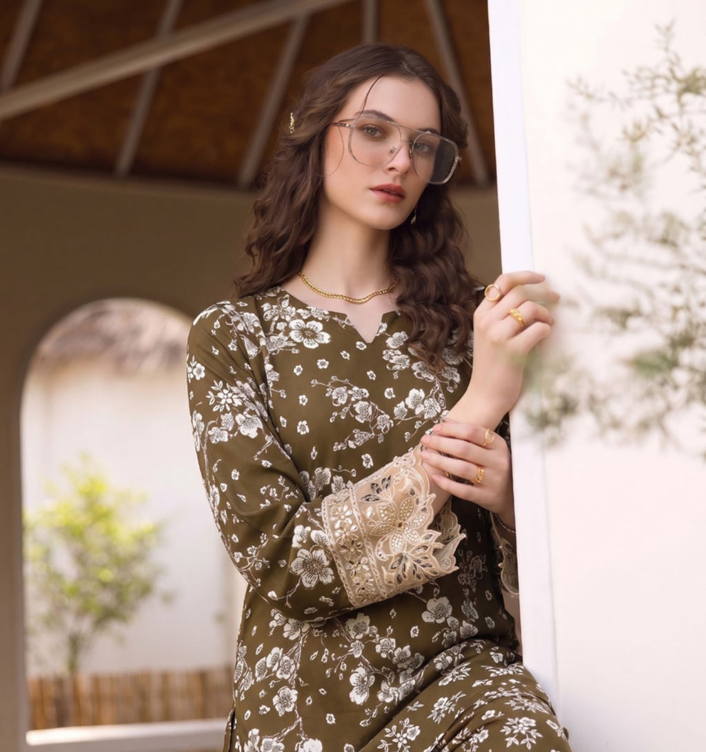 Aabroo Pret- 2PC Unstitched Lawn Suit