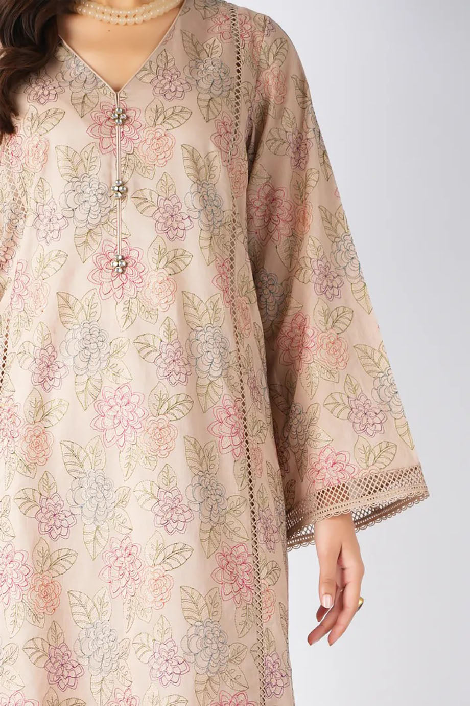 Aabroo Pret – Dyed Lawn Embroidered 3 Piece Unstitched Suit